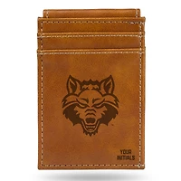 Brown Arkansas State Red Wolves Personalized Front Pocket Wallet