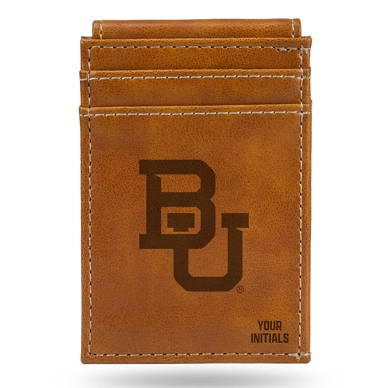 Brown Baylor Bears Personalized Front Pocket Wallet