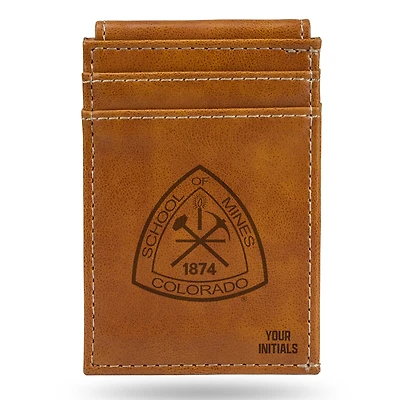 Brown Colorado School of Mines Orediggers Personalized Front Pocket Wallet