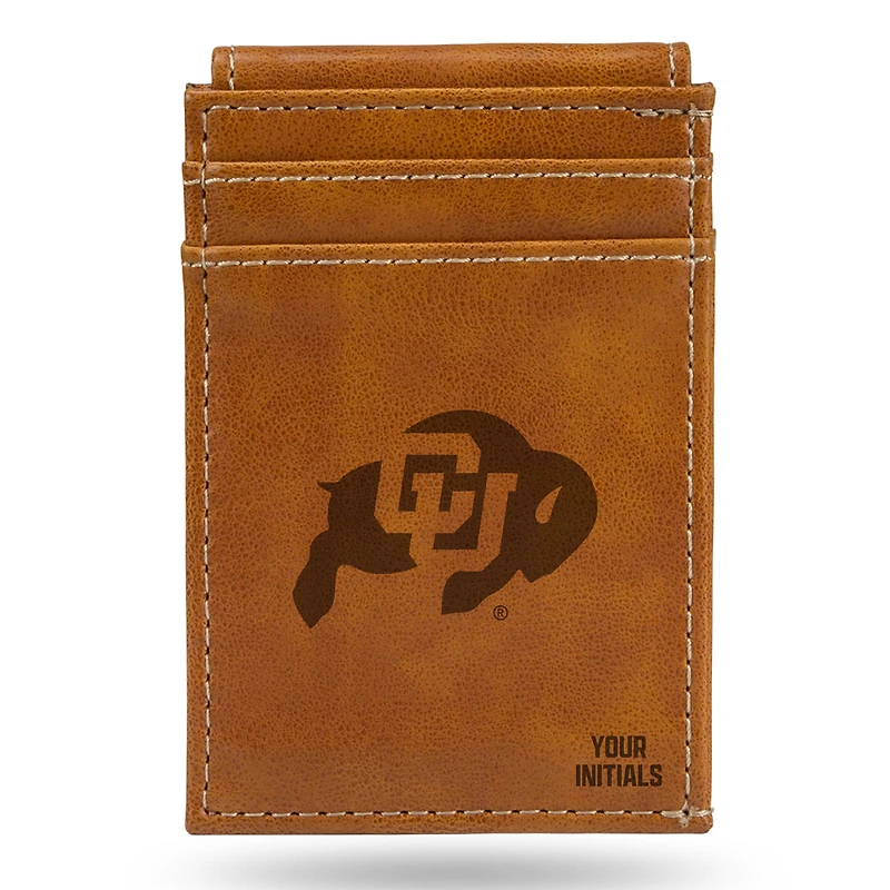 Brown Colorado Buffaloes Personalized Front Pocket Wallet