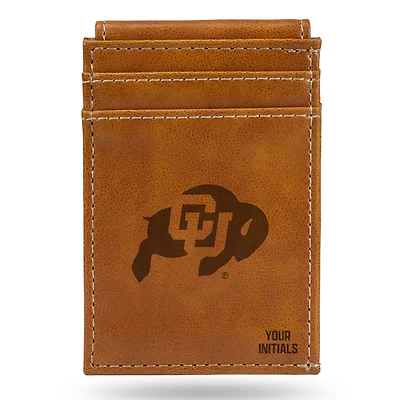 Brown Colorado Buffaloes Personalized Front Pocket Wallet
