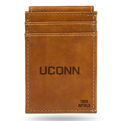 Brown UConn Huskies Personalized Front Pocket Wallet