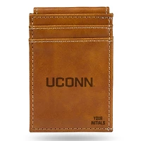 Brown UConn Huskies Personalized Front Pocket Wallet