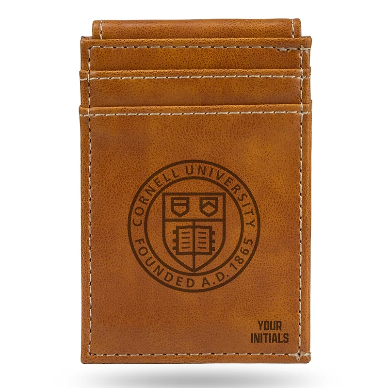 Brown Cornell Big Red Personalized Front Pocket Wallet