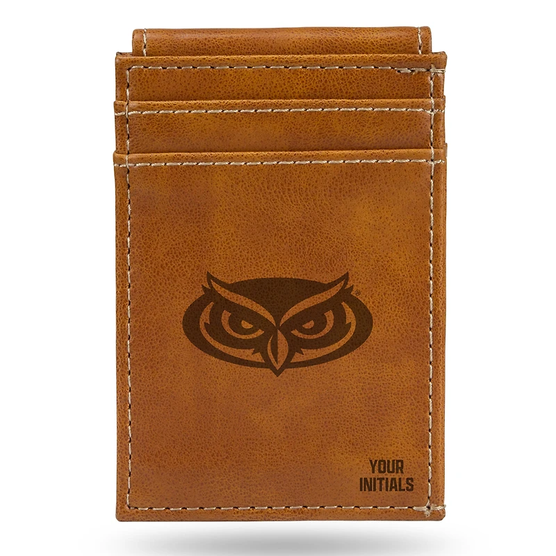 Brown Florida Atlantic Owls Personalized Front Pocket Wallet