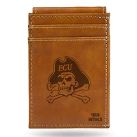 Brown ECU Pirates Personalized Front Pocket Wallet