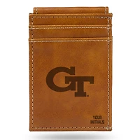 Brown Georgia Tech Yellow Jackets Personalized Front Pocket Wallet