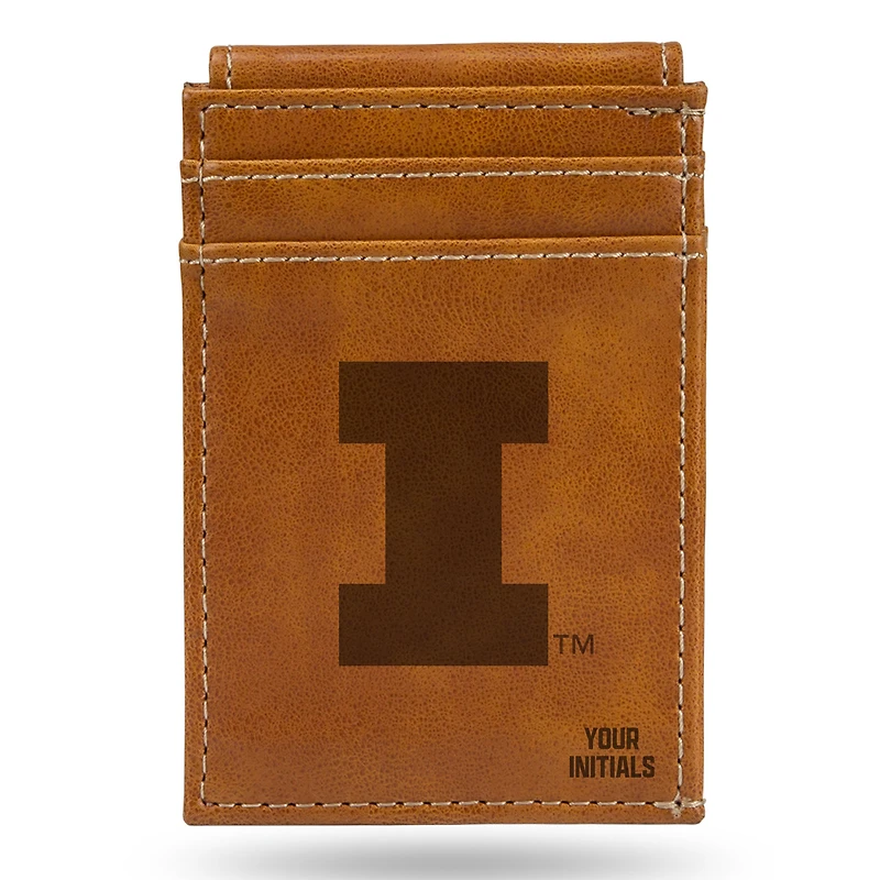 Brown Illinois Fighting Illini Personalized Front Pocket Wallet