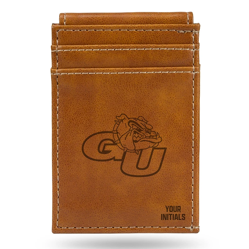 Brown Gonzaga Bulldogs Personalized Front Pocket Wallet