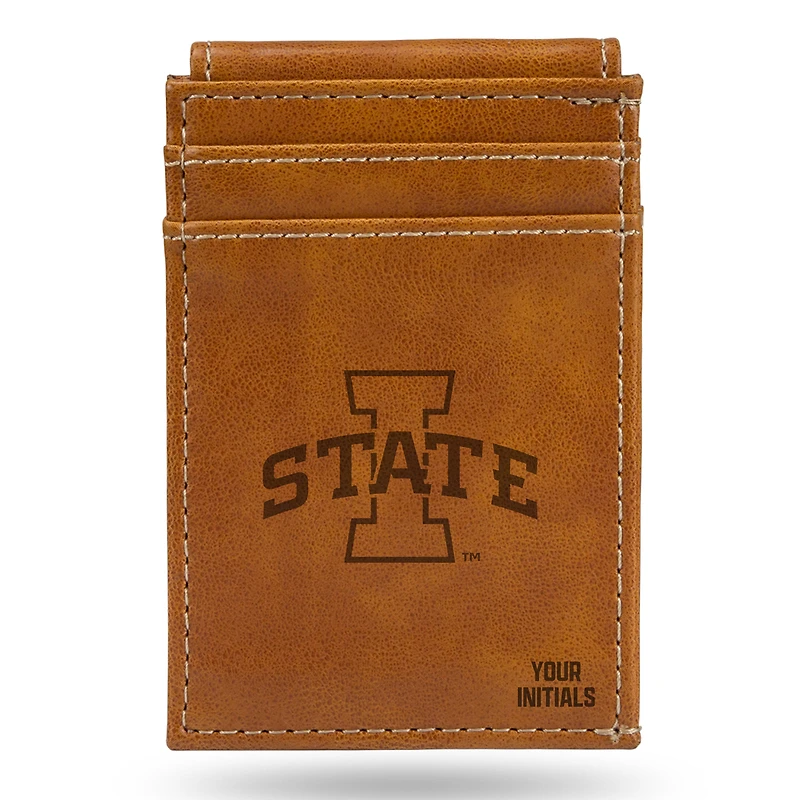 Brown Iowa State Cyclones Personalized Front Pocket Wallet