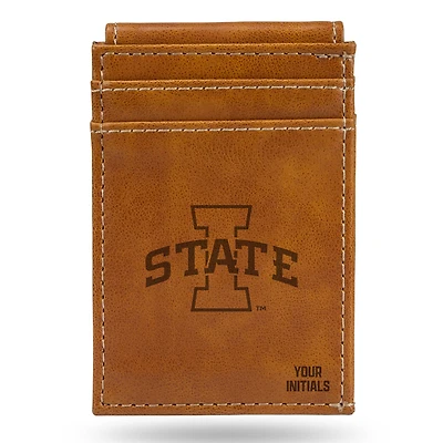 Brown Iowa State Cyclones Personalized Front Pocket Wallet