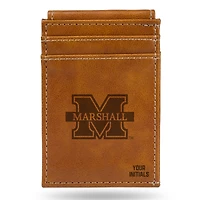 Brown Marshall Thundering Herd Personalized Front Pocket Wallet