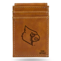 Brown Louisville Cardinals Personalized Front Pocket Wallet
