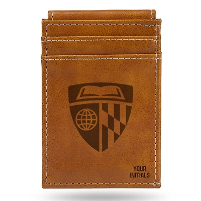 Brown Johns Hopkins Blue Jays Personalized Front Pocket Wallet