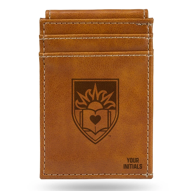 Brown Lehigh Mountain Hawks Personalized Front Pocket Wallet