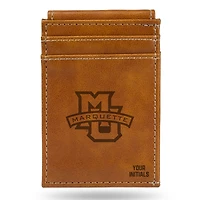 Brown Marquette Golden Eagles Personalized Front Pocket Wallet
