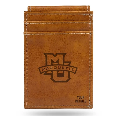 Brown Marquette Golden Eagles Personalized Front Pocket Wallet