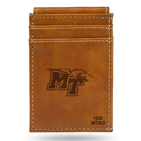 Brown MTSU Blue Raiders Personalized Front Pocket Wallet