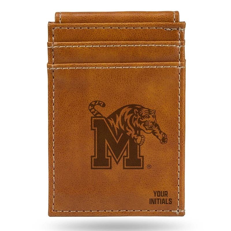 Brown Memphis Tigers Personalized Front Pocket Wallet