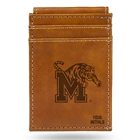 Brown Memphis Tigers Personalized Front Pocket Wallet