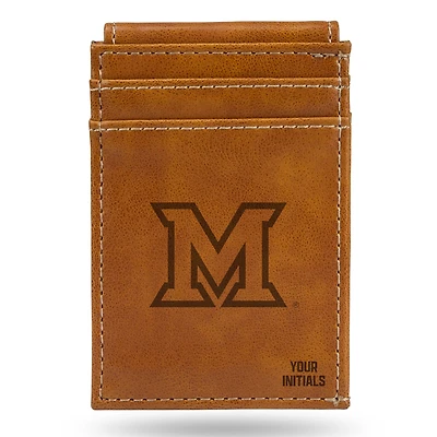 Brown Miami University RedHawks Personalized Front Pocket Wallet
