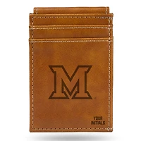 Brown Miami University RedHawks Personalized Front Pocket Wallet