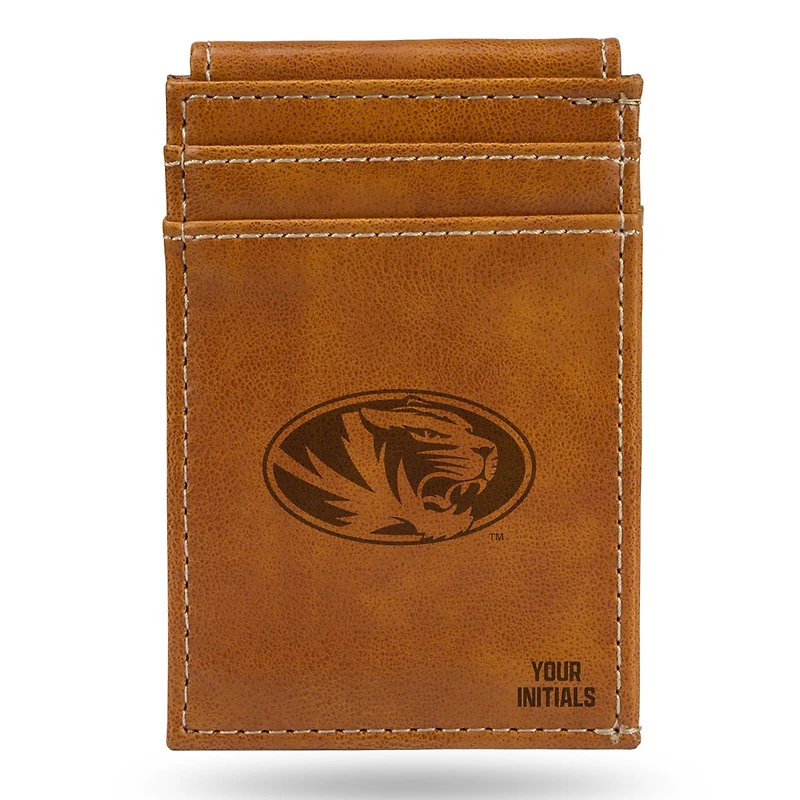 Brown Missouri Tigers Personalized Front Pocket Wallet