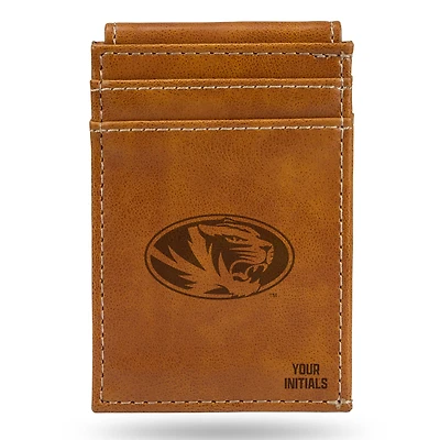 Brown Missouri Tigers Personalized Front Pocket Wallet
