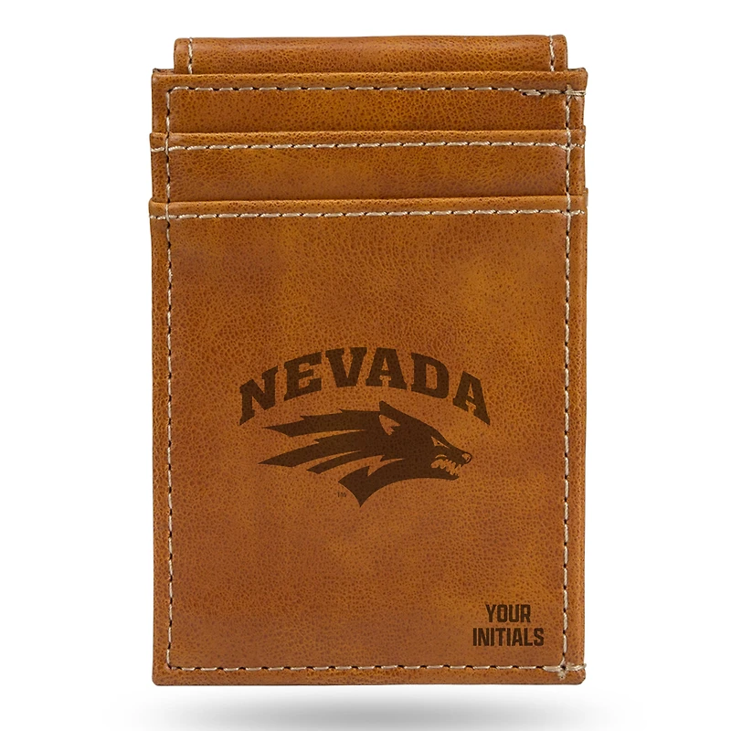 Brown Nevada Wolf Pack Personalized Front Pocket Wallet