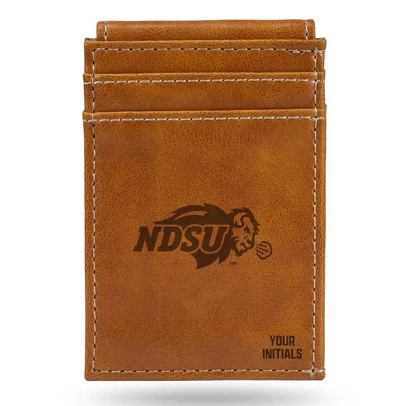 Brown NDSU Bison Personalized Front Pocket Wallet