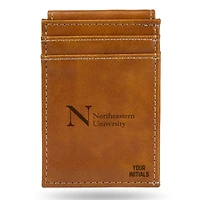 Brown Northeastern Huskies Personalized Front Pocket Wallet