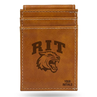 Brown Rochester Institute of Technology Tigers Personalized Front Pocket Wallet