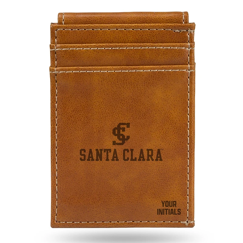 Brown Santa Clara Broncos Personalized Front Pocket Wallet