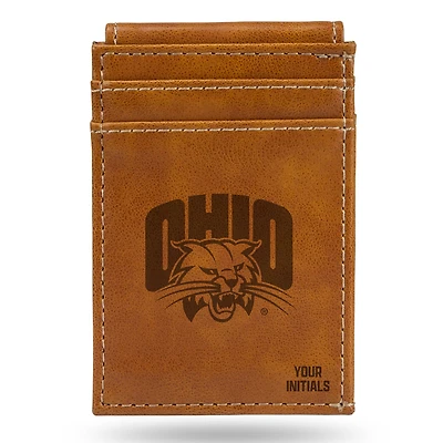 Brown Ohio Bobcats Personalized Front Pocket Wallet