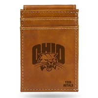 Brown Ohio Bobcats Personalized Front Pocket Wallet
