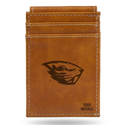 Brown Oregon State Beavers Personalized Front Pocket Wallet