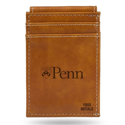 Brown Pennsylvania Quakers Personalized Front Pocket Wallet
