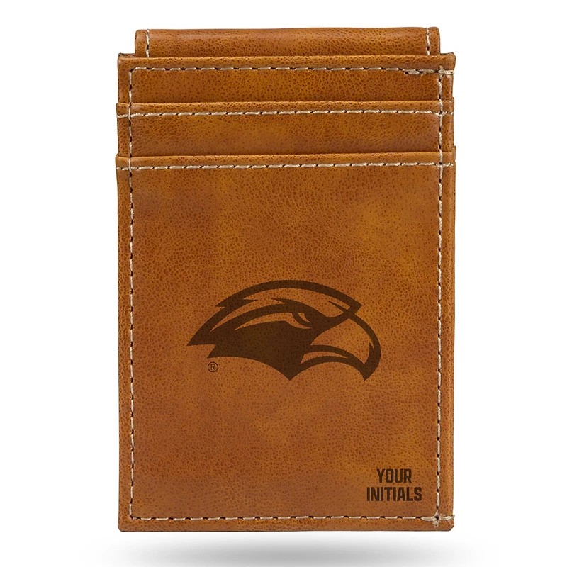Brown Southern Miss Golden Eagles Personalized Front Pocket Wallet