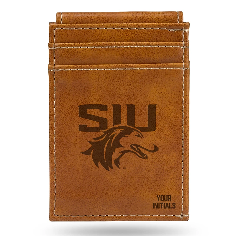 Brown Southern Illinois Salukis Personalized Front Pocket Wallet