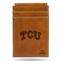 Brown TCU Horned Frogs Personalized Front Pocket Wallet
