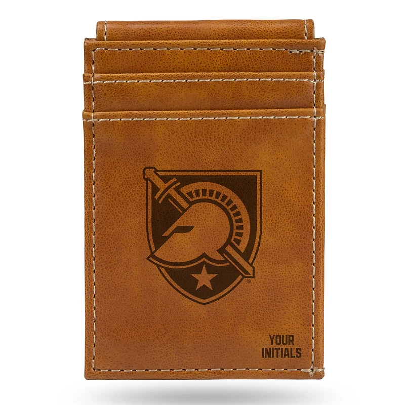Brown Army Black Knights Personalized Front Pocket Wallet