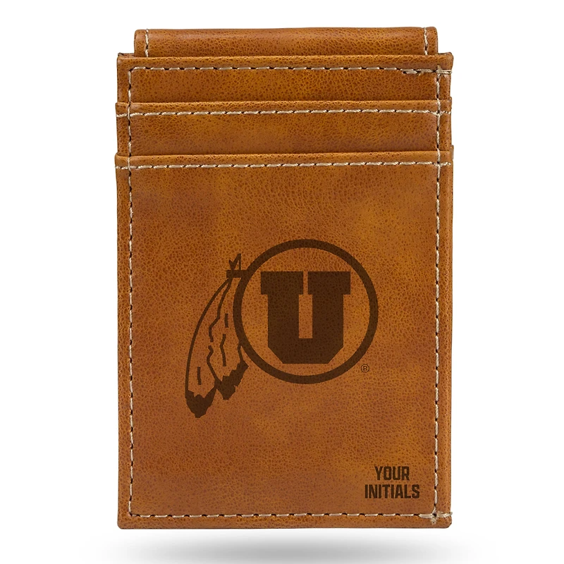 Brown Utah Utes Personalized Front Pocket Wallet