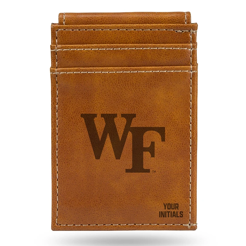 Brown Wake Forest Demon Deacons Personalized Front Pocket Wallet