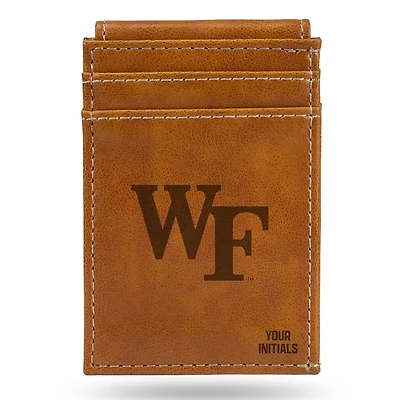 Brown Wake Forest Demon Deacons Personalized Front Pocket Wallet