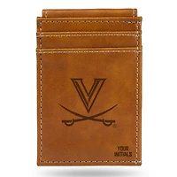 Brown Virginia Cavaliers Personalized Front Pocket Wallet