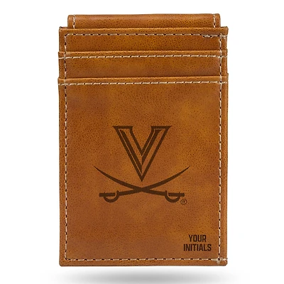 Brown Virginia Cavaliers Personalized Front Pocket Wallet