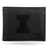 Black Illinois Fighting Illini Personalized Billfold Wallet