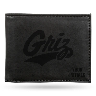 Black Montana Grizzlies Personalized Billfold Wallet