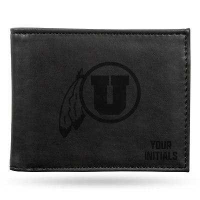 Black Utah Utes Personalized Billfold Wallet