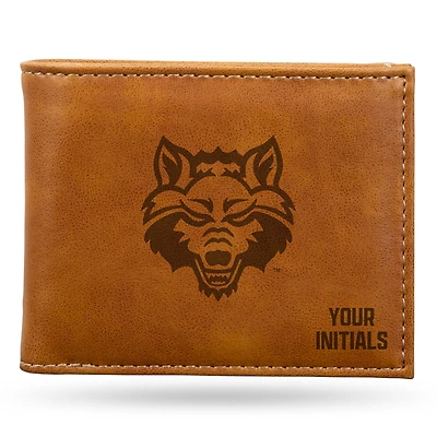 Brown Arkansas State Red Wolves Personalized Billfold Wallet